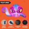 4 FT Tall Halloween Inflatable Purple Octopus Head with Tentacles and Built-in LEDs